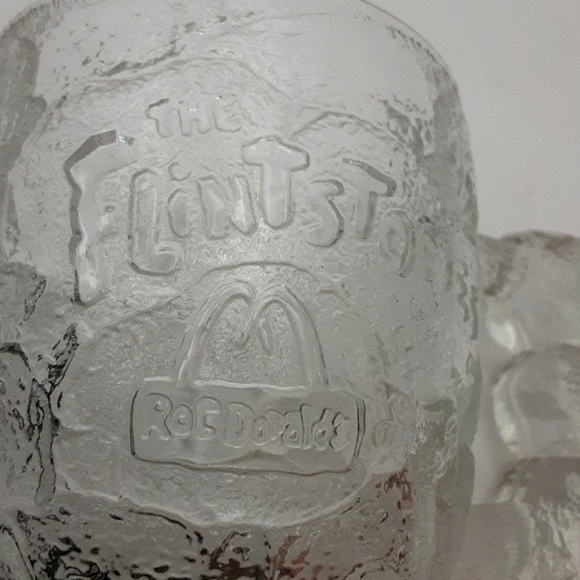 Vintage 1993 McDonald's "RocDonalds" The Flintstones Clear "Rock" Mug Set of 2 - Picture 11 of 11
